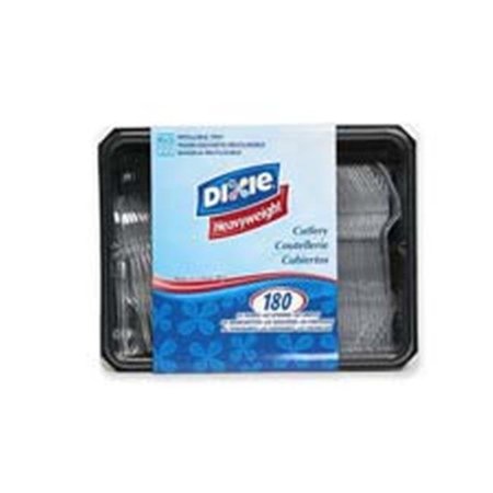 DIXIE FOODS Dixie Foods DXECH0180DX7 Cutlery Keeper- w- Tray- 60 ea Forks-Knives-Teaspoons- 180-PK DXECH0180DX7